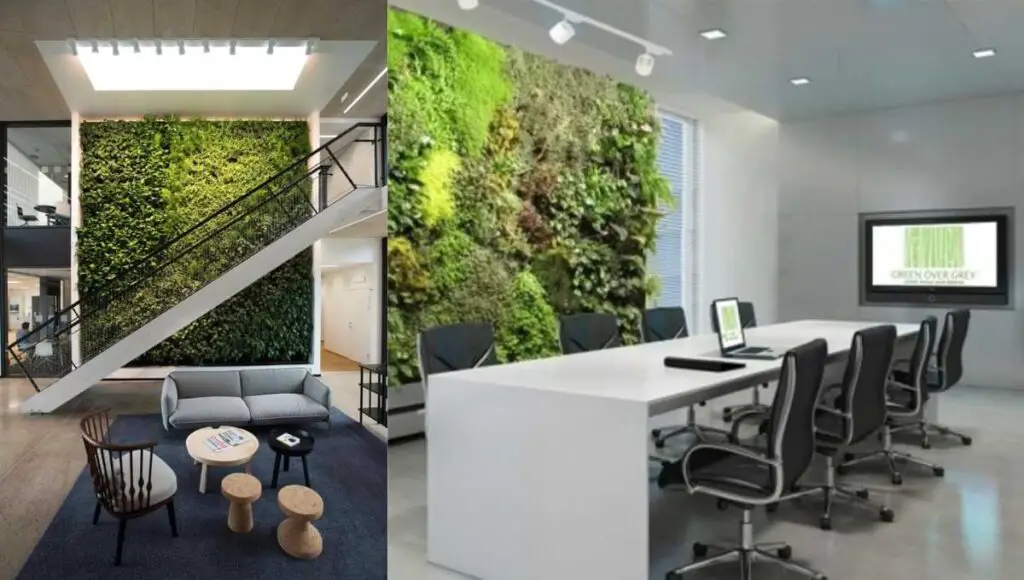 green wall office